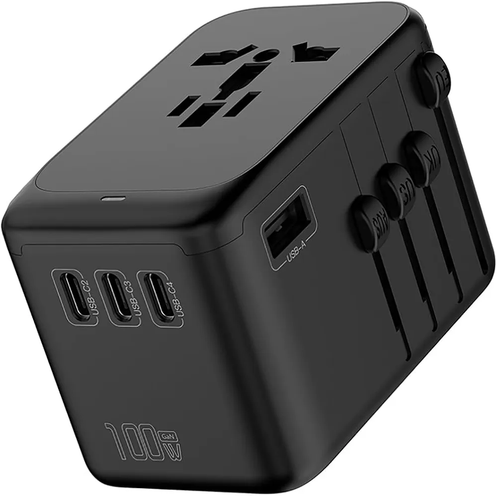 Global Travel Adapter Conversion Socket 4 Type-c and USB Fast Charge 100W Gallium Nitride GaN