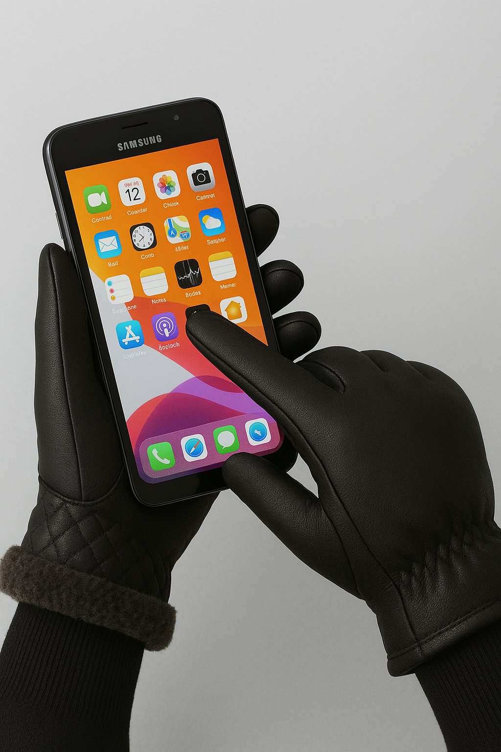 New Winter Gloves Men Women Black PU Leather Cashmere Warm Driving Gloves Mittens Touch Screen Waterproof Tactical Gloves