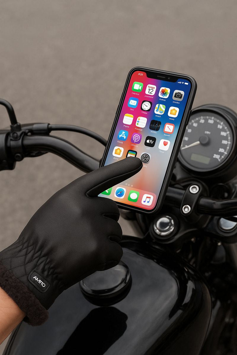 New Winter Gloves Men Women Black PU Leather Cashmere Warm Driving Gloves Mittens Touch Screen Waterproof Tactical Gloves