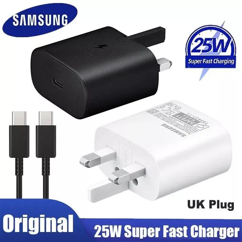 Samsung USB C Charger 25W Super Fast Charging Power Chargeur EU US UK Adapter For Galaxy S23 S22 S21 Plus FE A54 M54 Z Fold 5 4