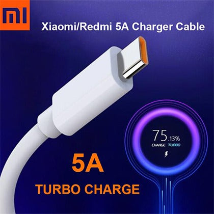 Xiaomi Turbo Type-C Charging Cable 6A Fast Charge Compatible with Mi11, Note10, K40 Pro Series