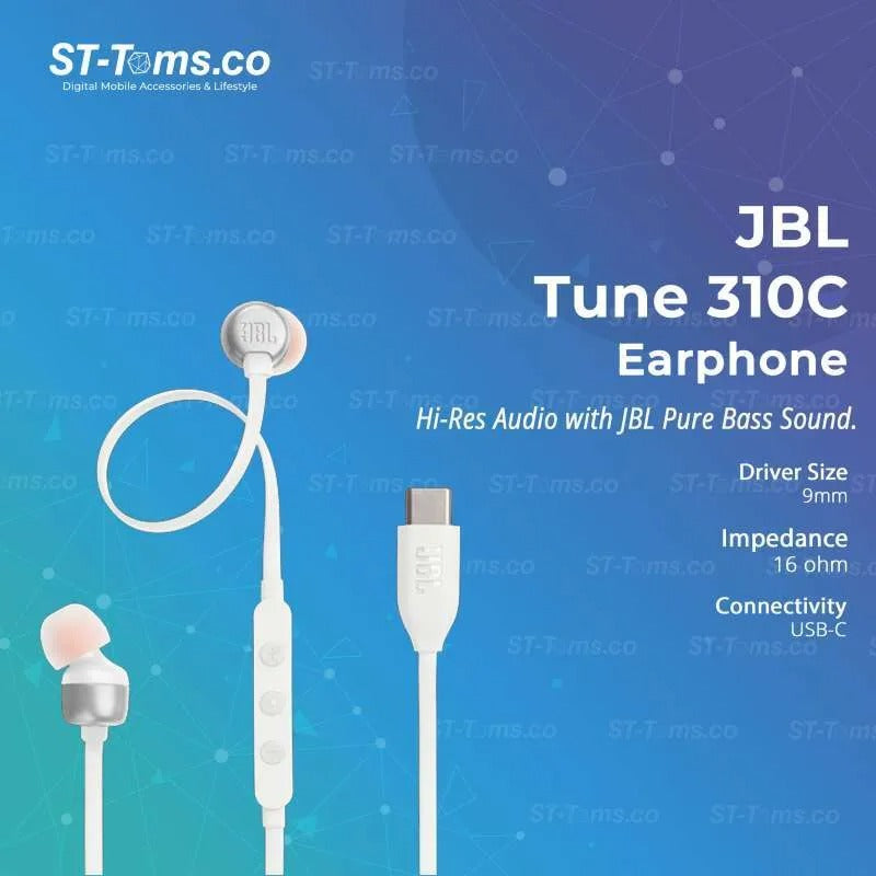JBL TUNE 310c T310C USB-C Wired Hi-Res In-Ear Headphones Type-C Earphone With Microphone headphones headset earbuds