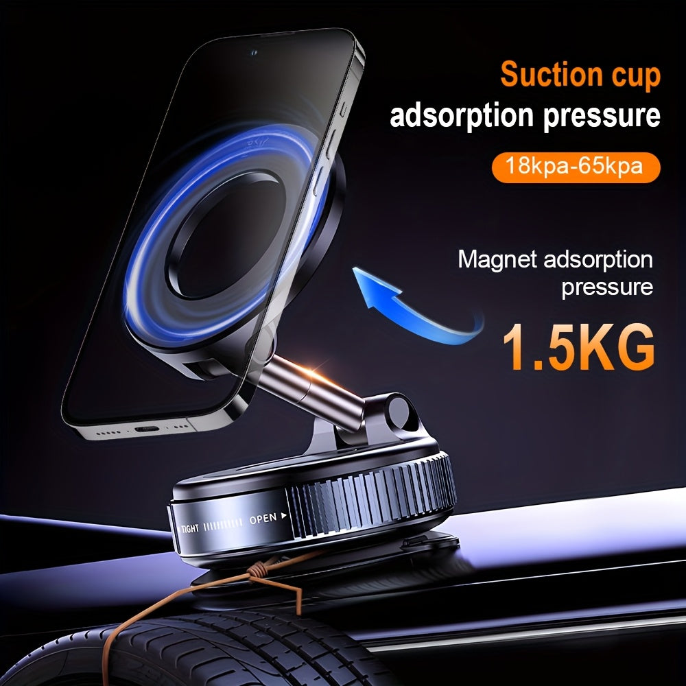 K007 Strong Magnetic Car Phone Holder Foldable Design 360° Adjustable Vacuum Mount for Car/Desk/Bathroom/Universal Use