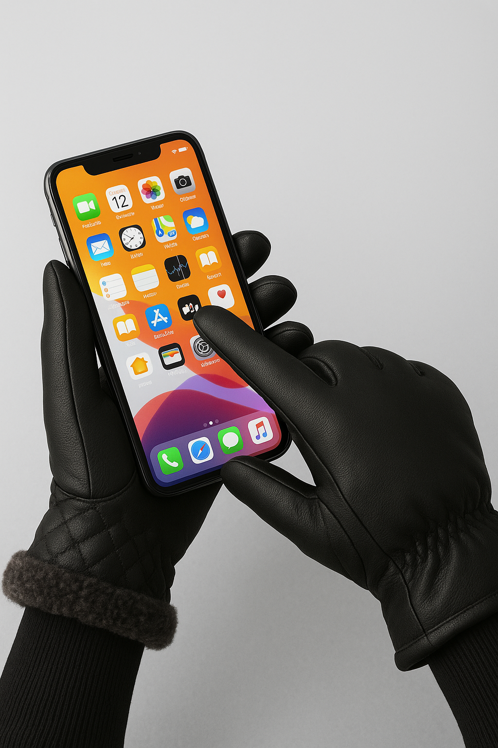 New Winter Gloves Men Women Black PU Leather Cashmere Warm Driving Gloves Mittens Touch Screen Waterproof Tactical Gloves - Image 5