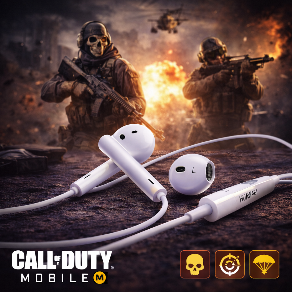 Huawei CM33 Hi-Res In-Ear Earphones with Remote Microphone & Wire Control (Type-C) make a premium photo for online selling plus creat a photo give a gaming touch - Image 4