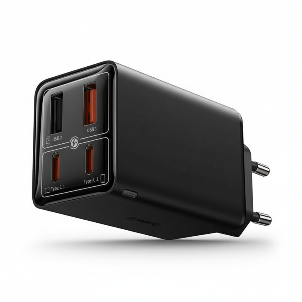 Baseus GaN6 Pro Fast Charger 2C+2U 100W (US flat pin, C to C 100W cable included, 1m)