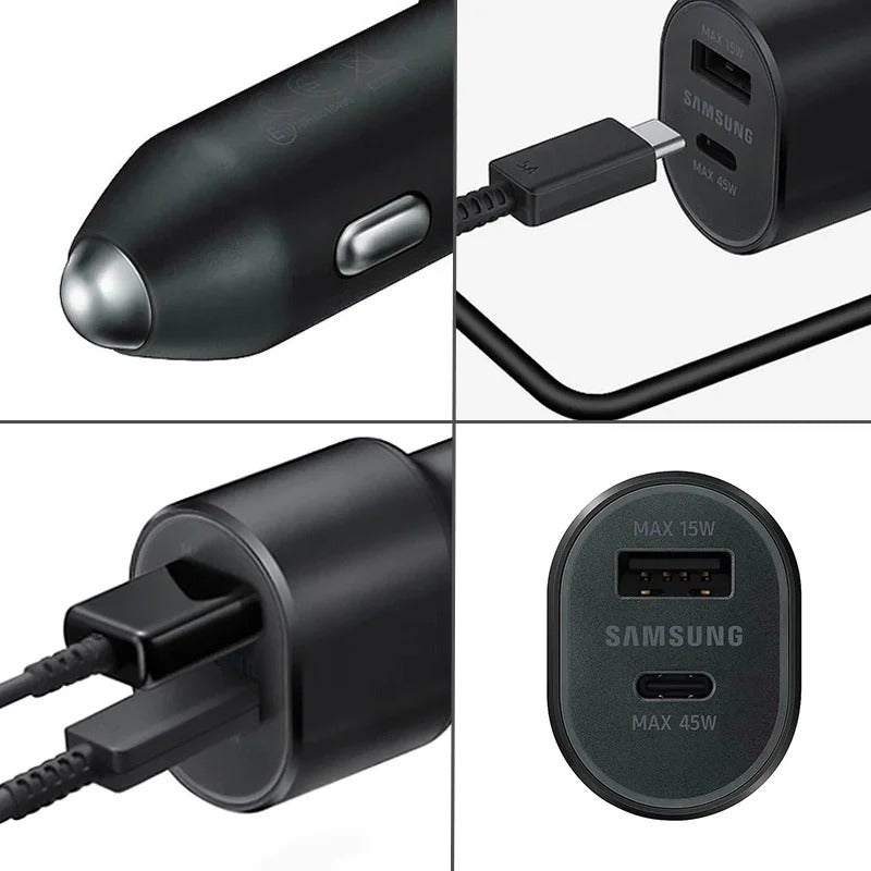 Samsung Dual Usb Car Charger 60w 45w 15w Type C Auto Chargeur Cargador For Galaxy A15 A14 A16 S24 Note20 Ultra Z Flip Fold 5 - Image 3