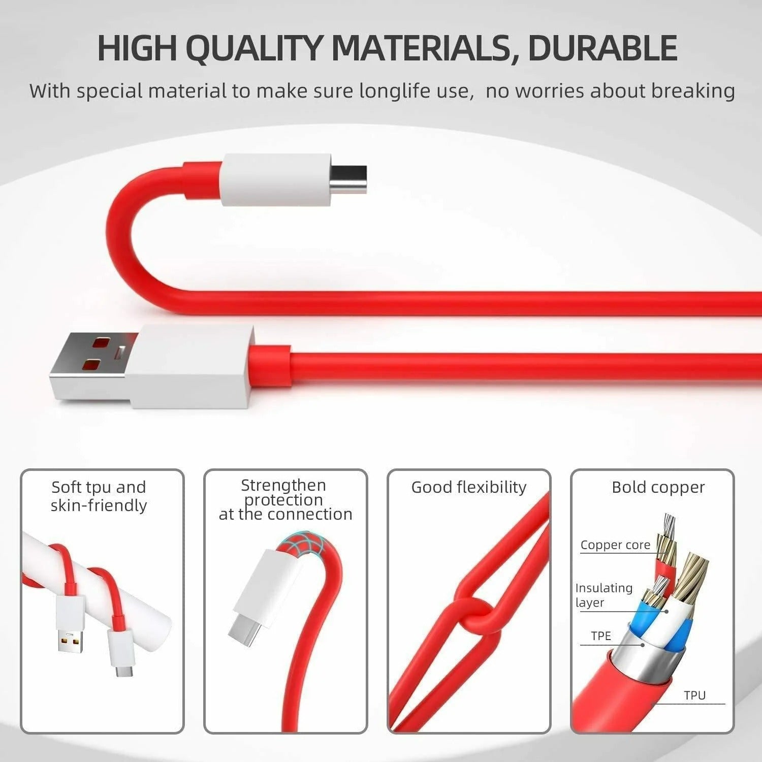 Oneplus Cable Original Type C 6A Fast Charge Warp Supervooc Dash Cable For One Plus 3 5 6 7 8 10 Pro 10R Nord 2T CE 2 5G 9R 9 8T 8 7T N20 - Image 5