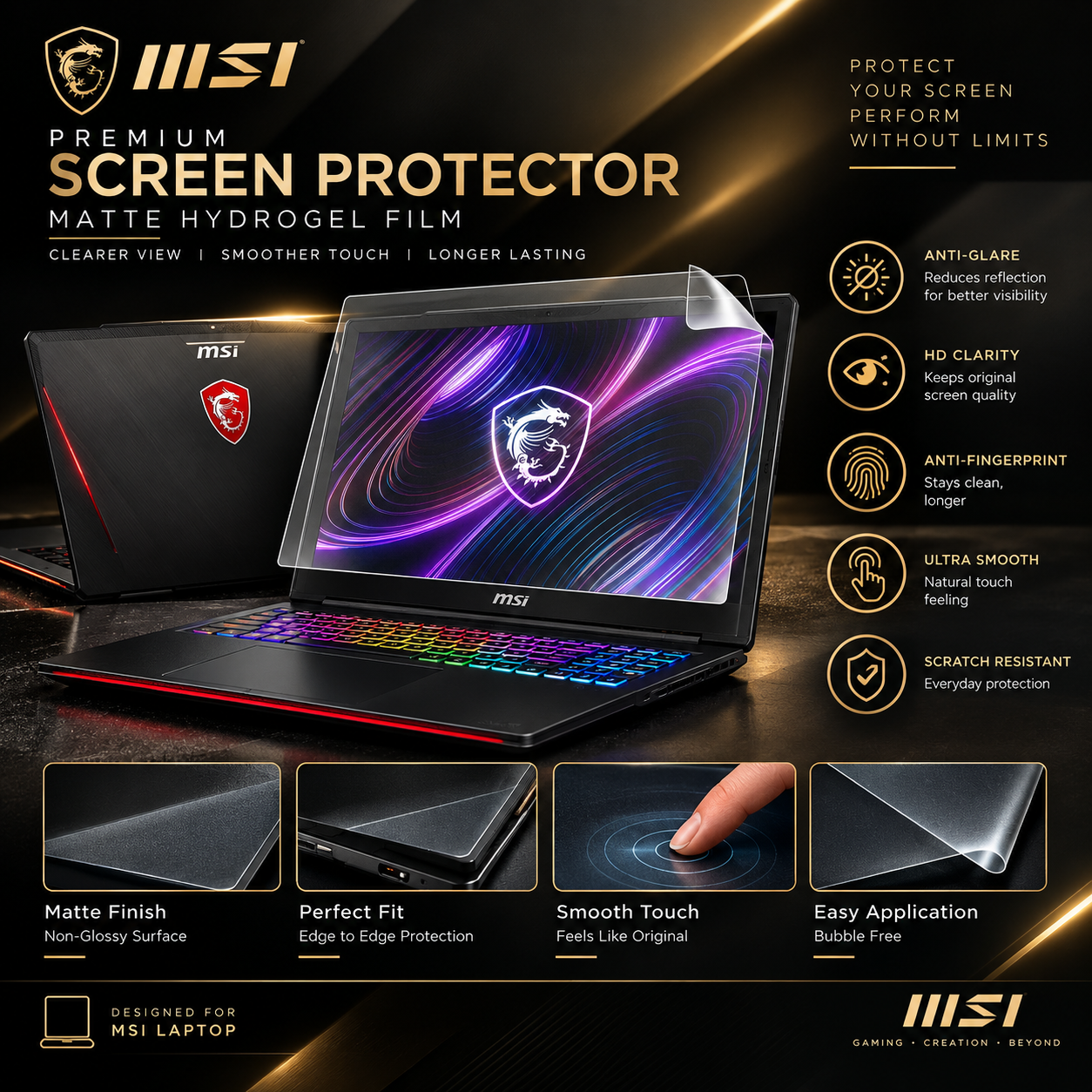 MSI Laptop Screen Protector Film (2 PCS) – Matte / Clear