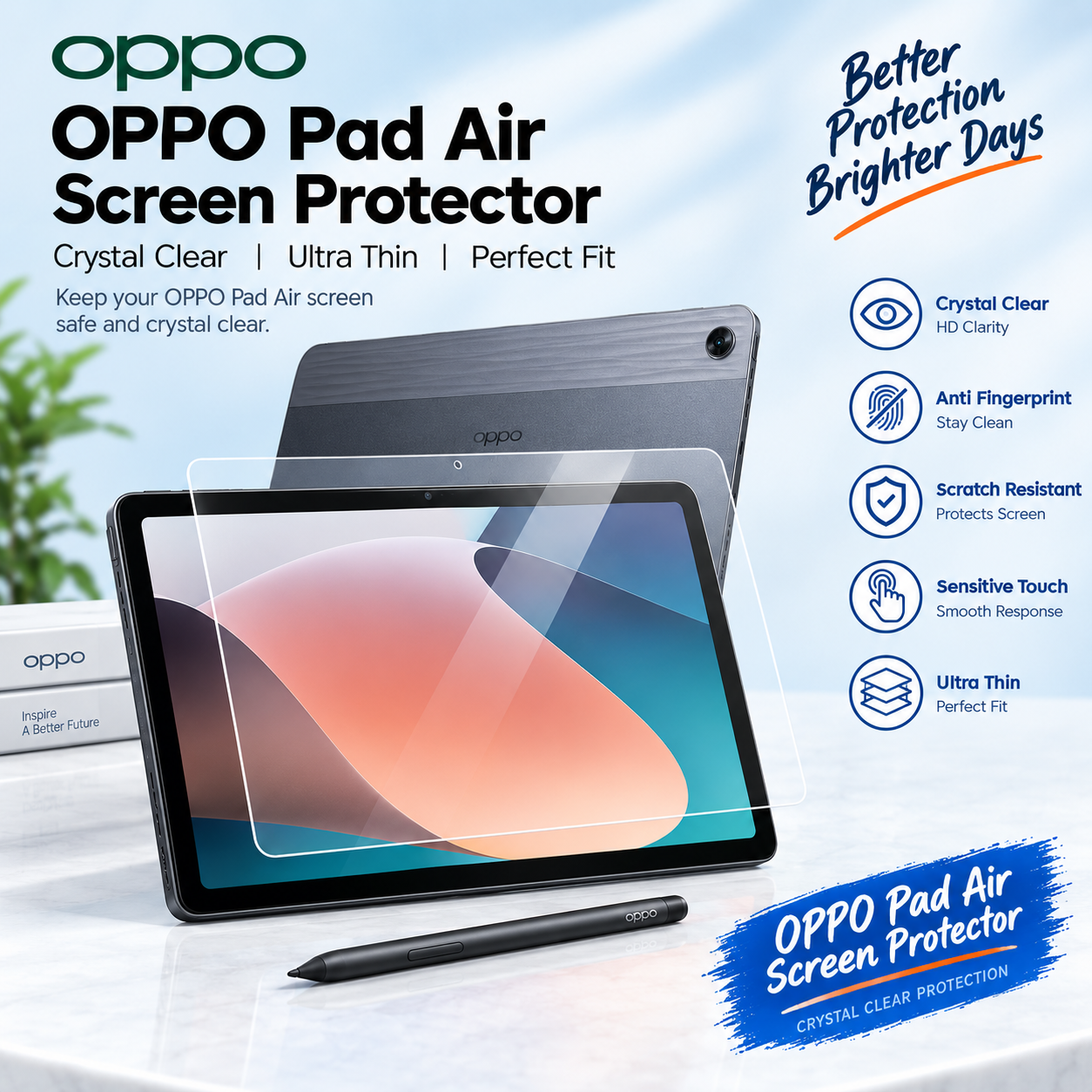 OPPO Pad Paper-Like Screen Protector – Matte Anti-Glare