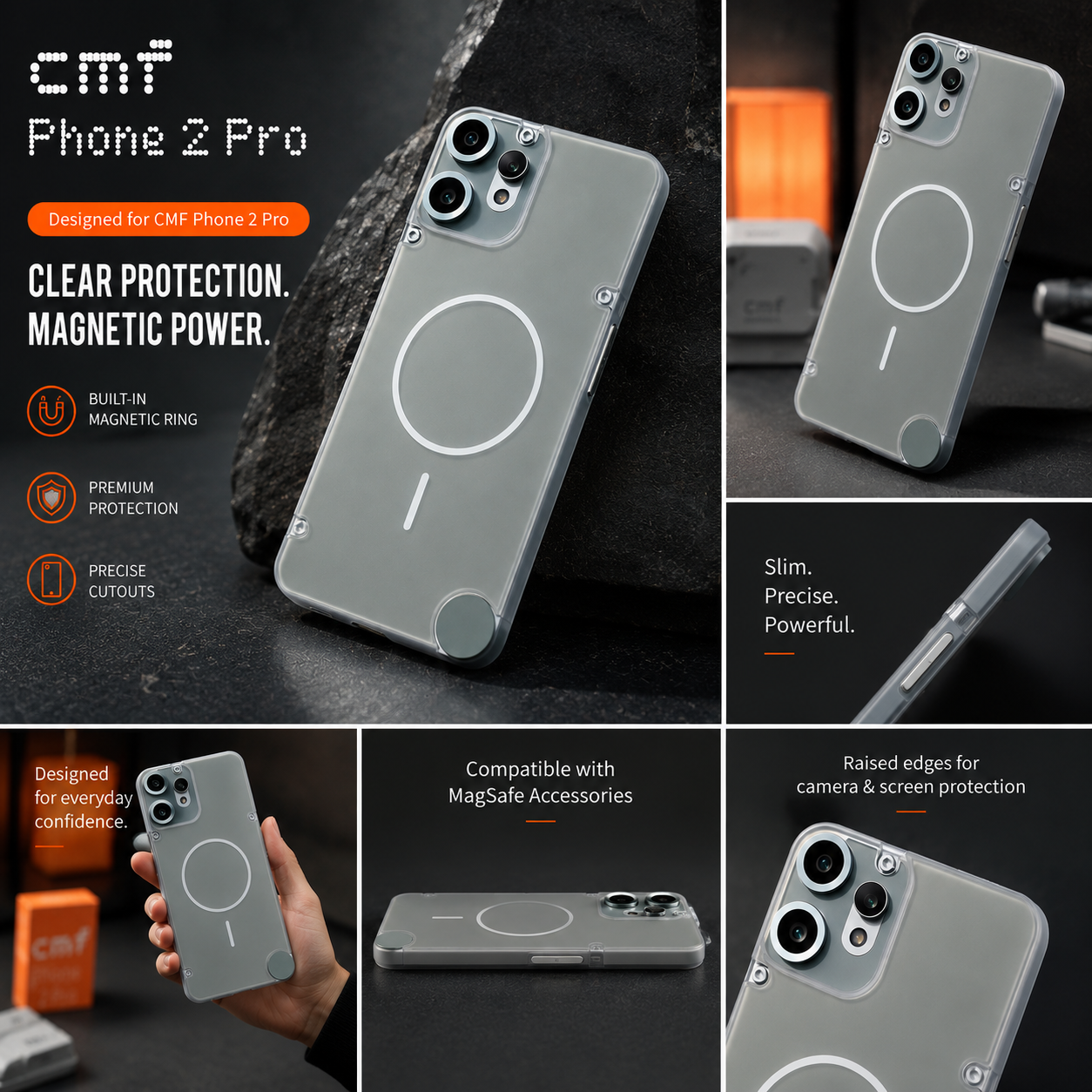 CMF Phone 2 Pro Clear Case + Hydrogel Screen Protector Combo