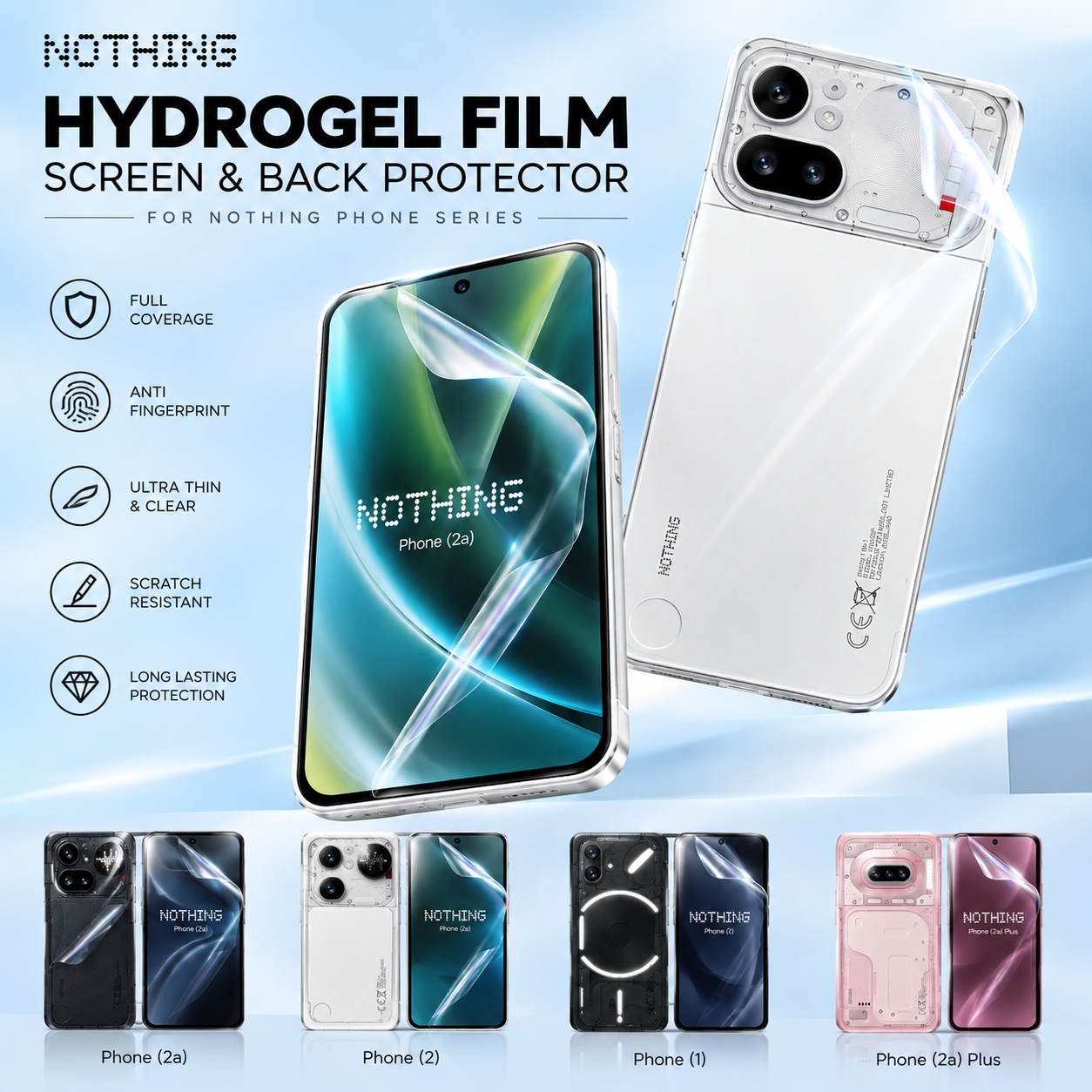CMF Phone 2 Pro Hydrogel Screen Protector + Back Film (Matte / Clear)