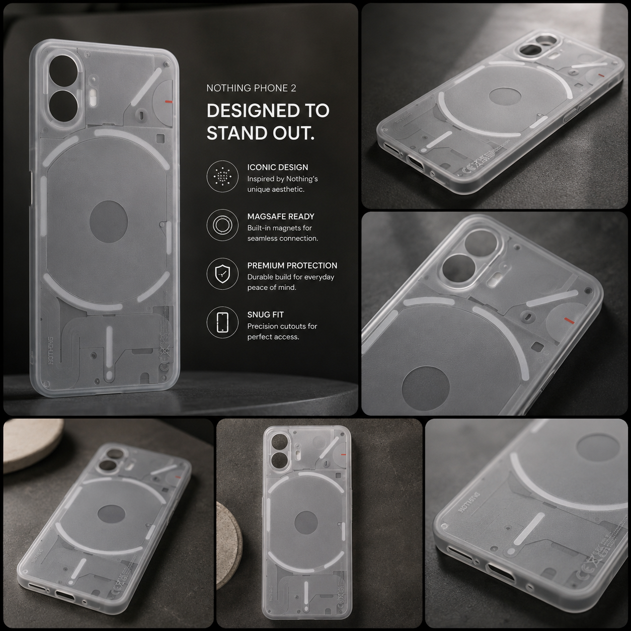Nothing Phone 1 Clear Case + Hydrogel Screen Protector Combo