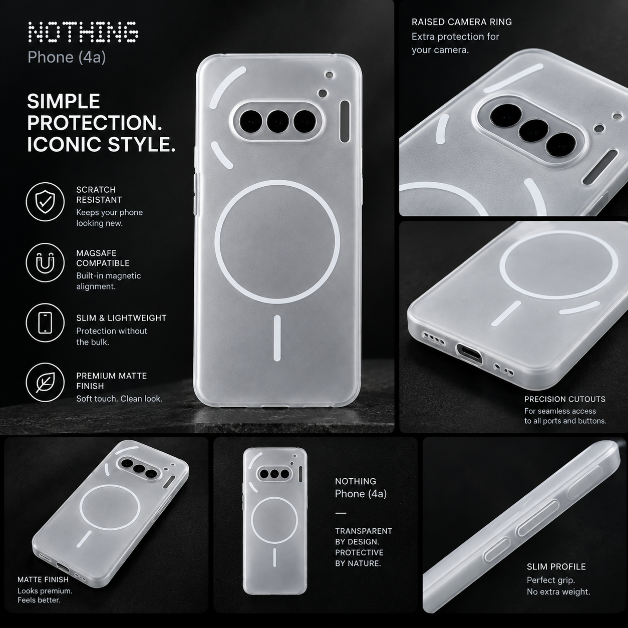 Nothing Phone 4a Clear Case + Hydrogel Screen Protector Combo