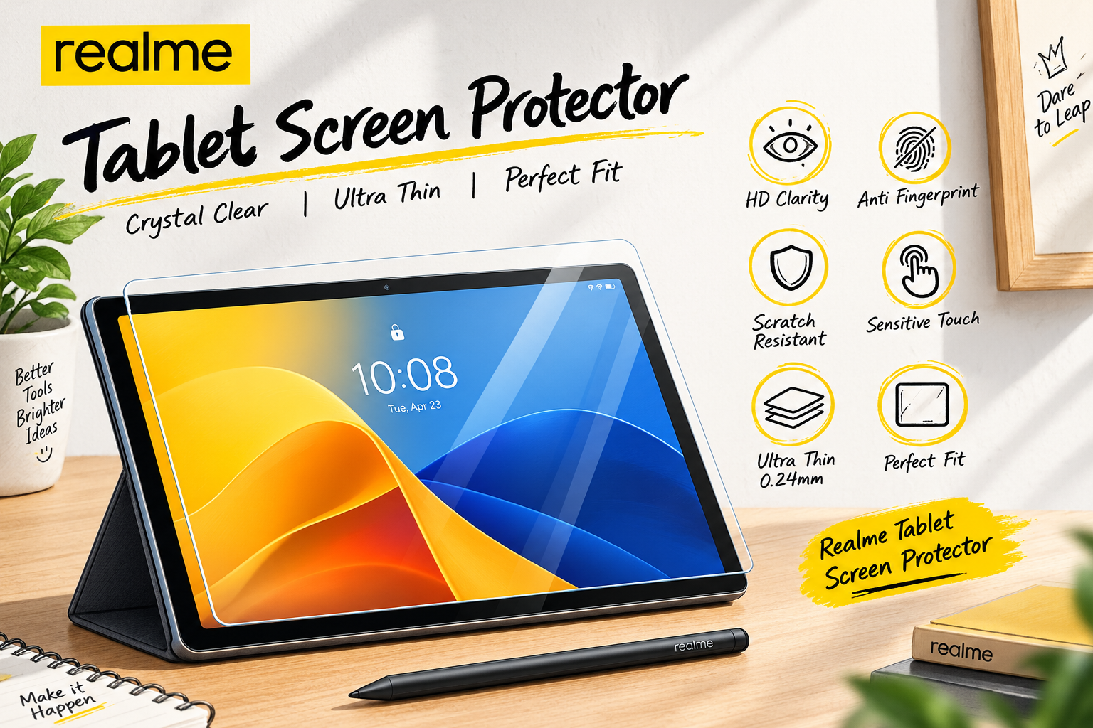 Realme Pad Paper-Like Screen Protector (2 PCS) – Matte Anti-Glare