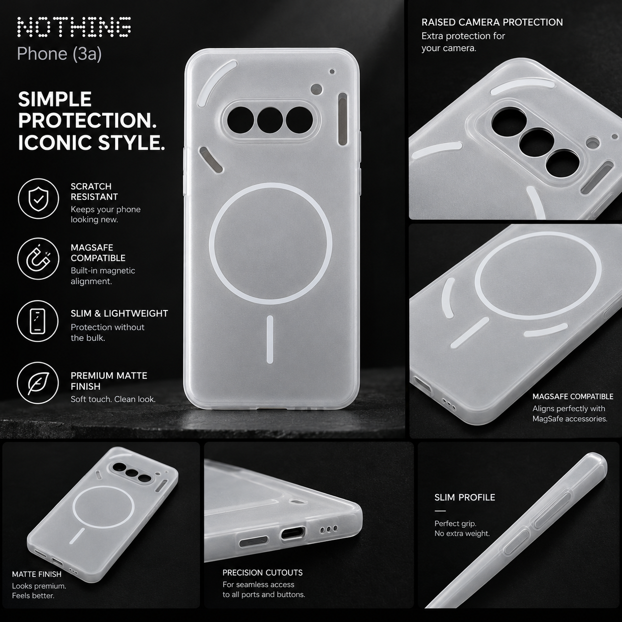 Nothing Phone 3a Clear Case + Hydrogel Screen Protector Combo