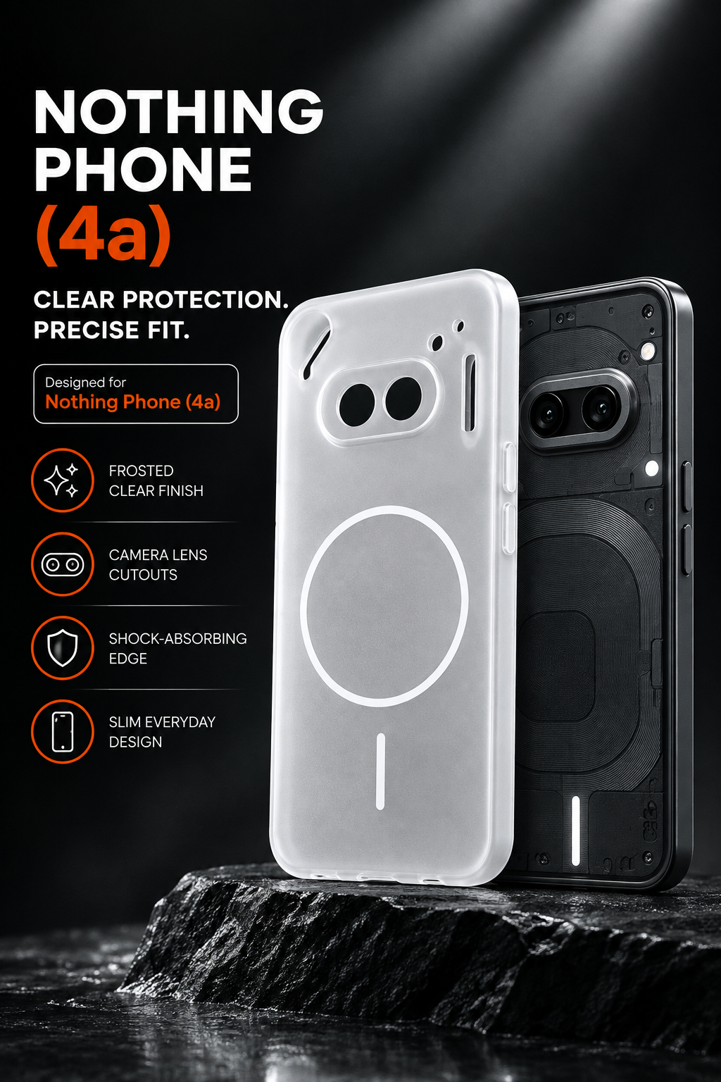 Nothing Phone 4a Clear Case + Hydrogel Screen Protector Combo