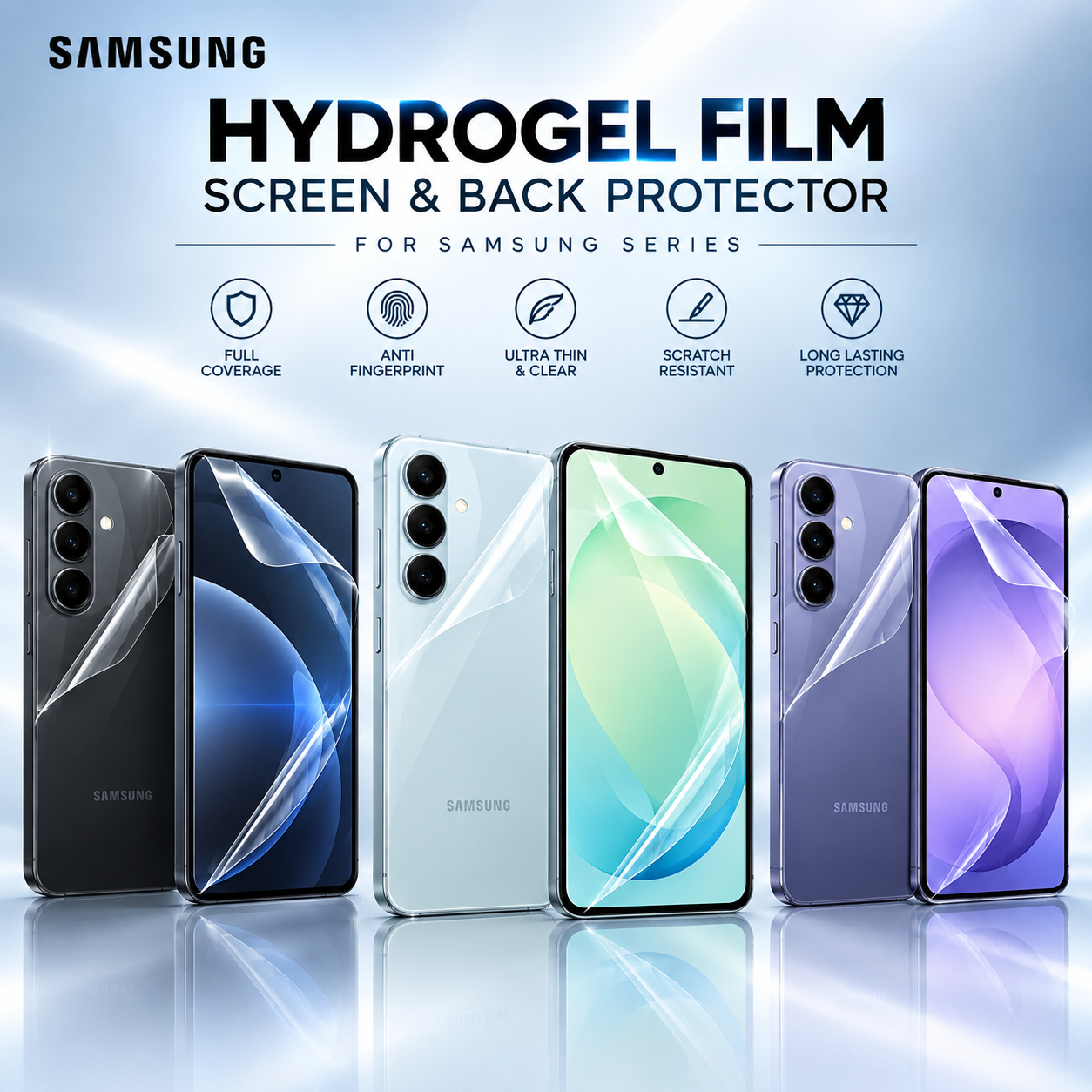 Samsung Galaxy J4 Hydrogel Screen Protector Front + Back (2 PCS) – Matte / Clear