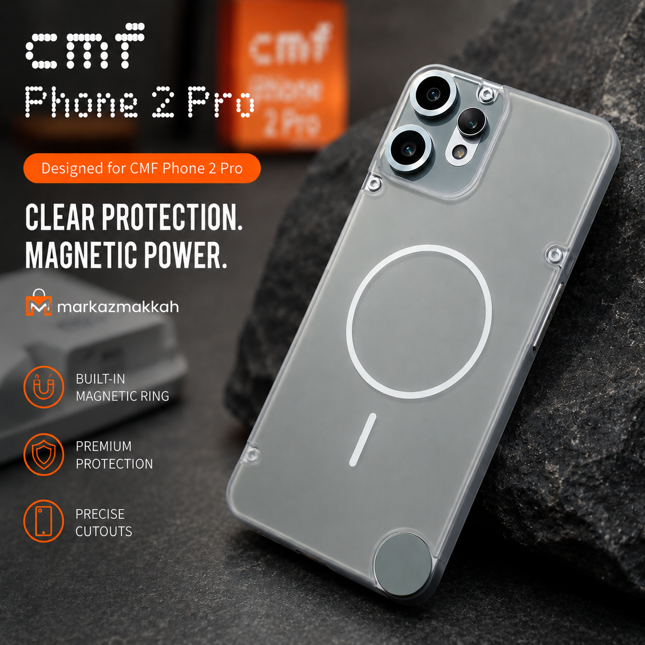 CMF Phone 2 Pro Clear Case + Hydrogel Screen Protector Combo