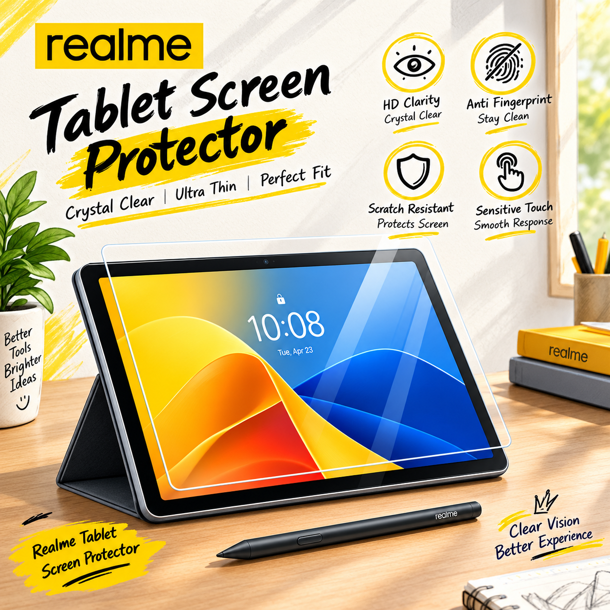 Realme Pad Paper-Like Screen Protector (2 PCS) – Matte Anti-Glare