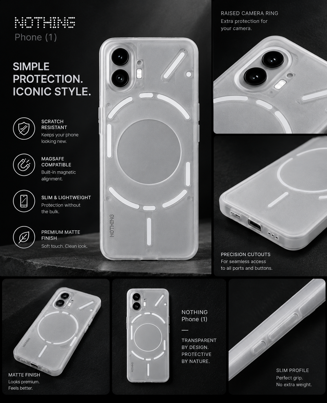 Nothing Phone 1 Clear Case + Hydrogel Screen Protector Combo
