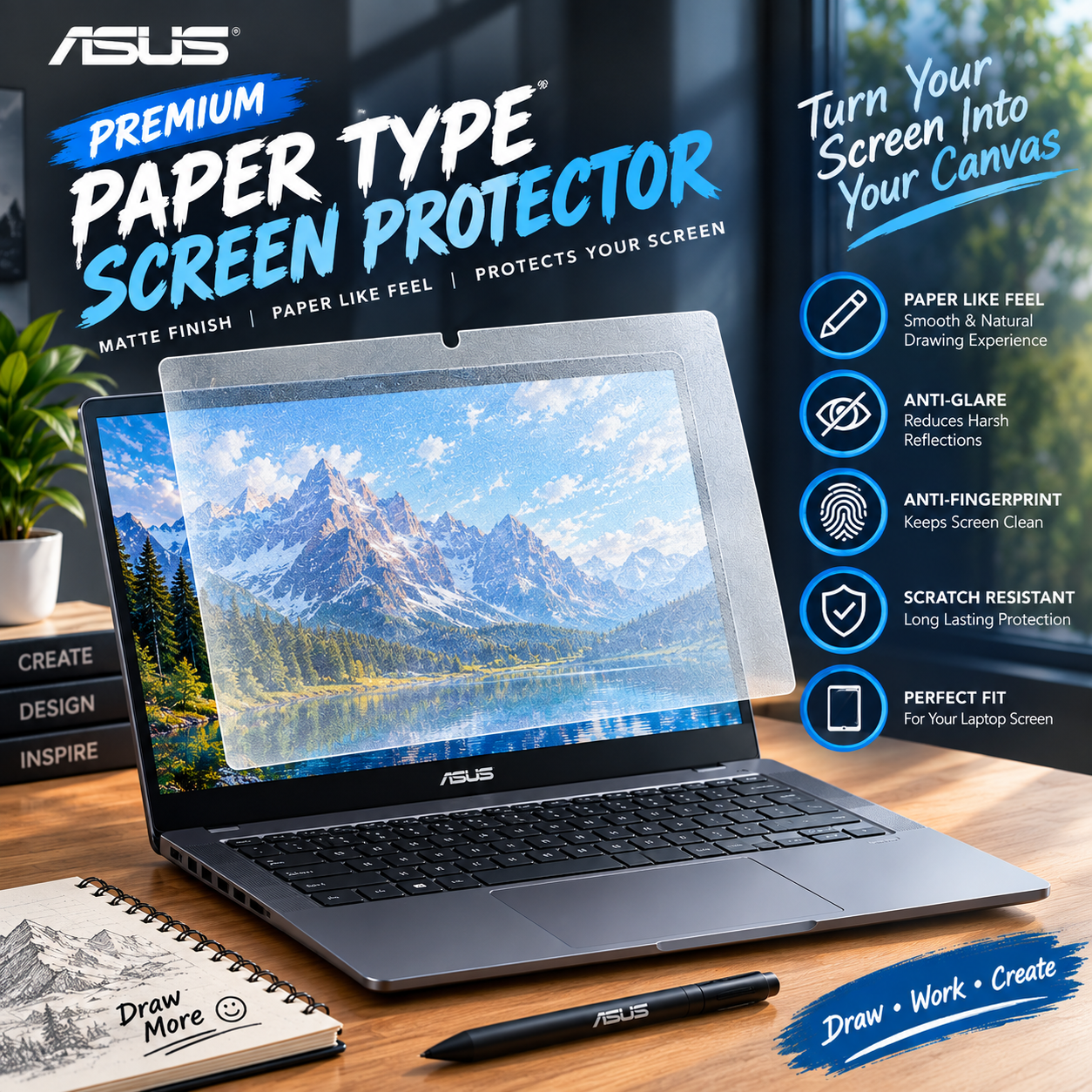 Other ASUS Laptop Models Hydrogel Screen Protector (2 PCS) – Matte / Clear