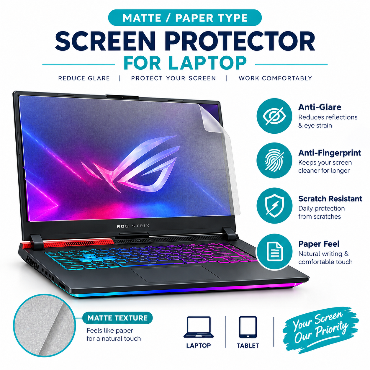 Other ASUS Laptop Models Hydrogel Screen Protector (2 PCS) – Matte / Clear