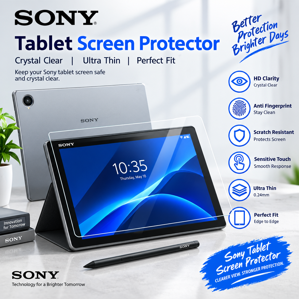 Sony Xperia Tablet Paper-Like Screen Protector (2 PCS) – Matte Anti-Glare