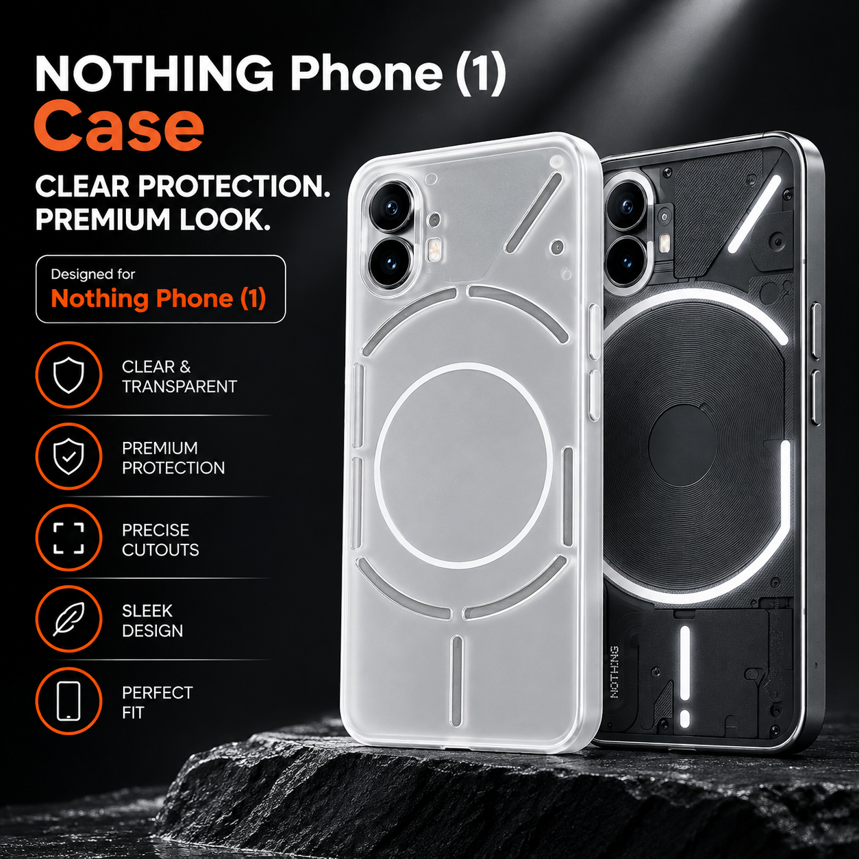 Nothing Phone 1 Clear Case + Hydrogel Screen Protector Combo