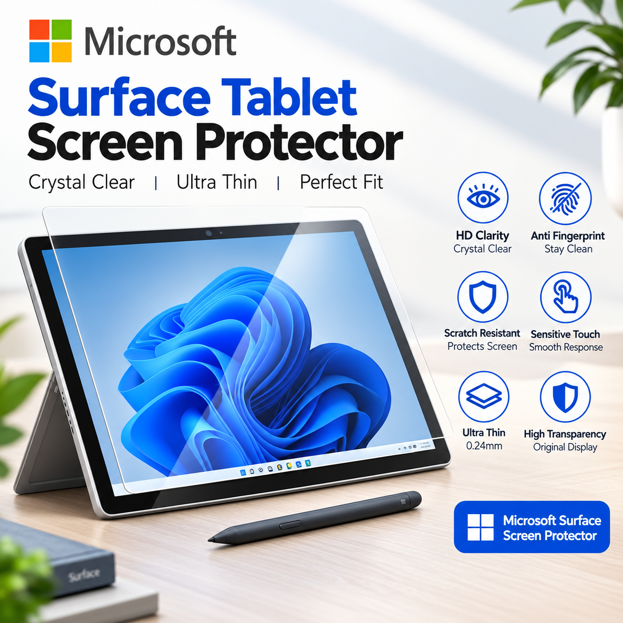 Microsoft Surface Laptop and Surface Book Paper-Like Screen Protector (2 PCS) – Matte Anti-Glare