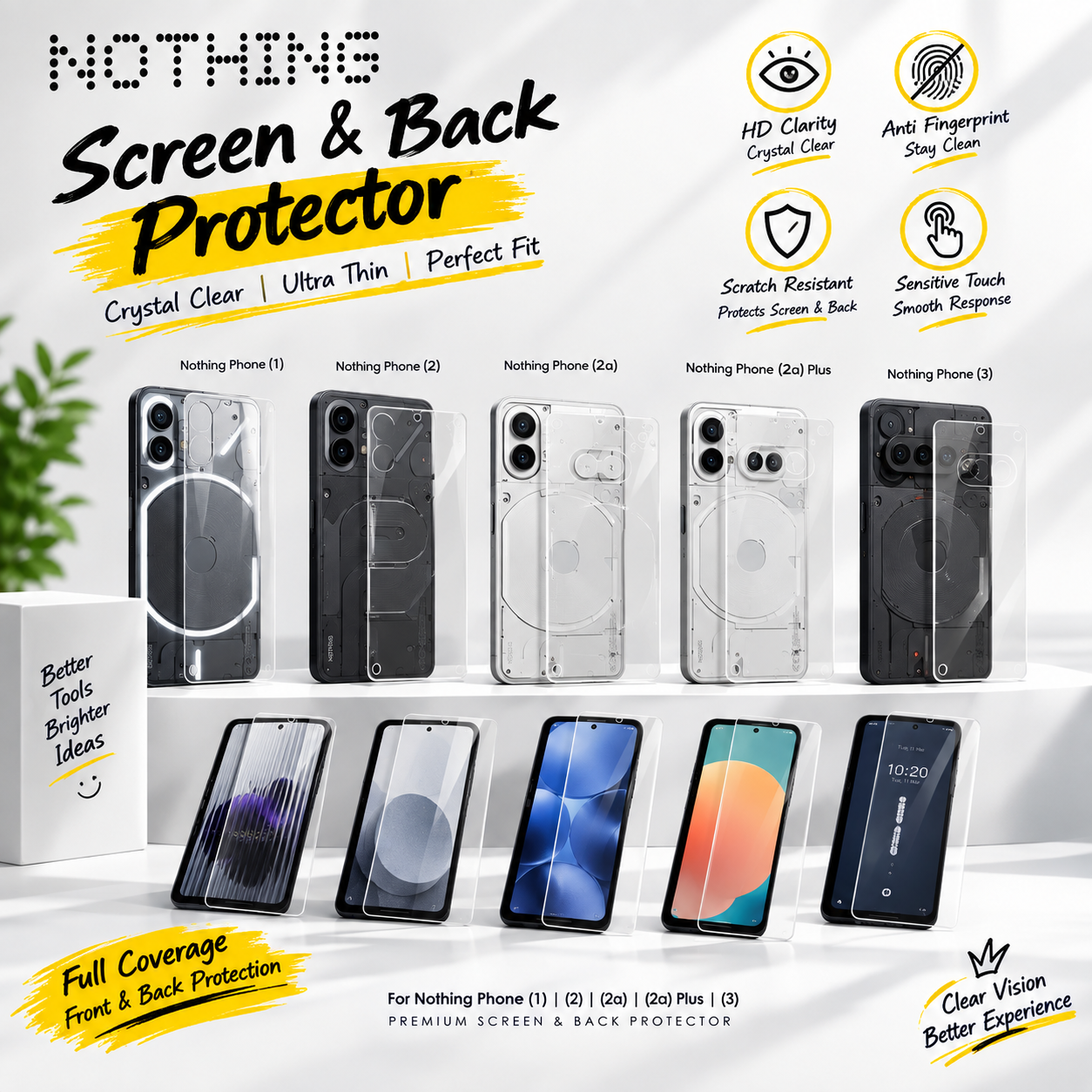 CMF Phone 2 Pro Hydrogel Screen Protector + Back Film (Matte / Clear)