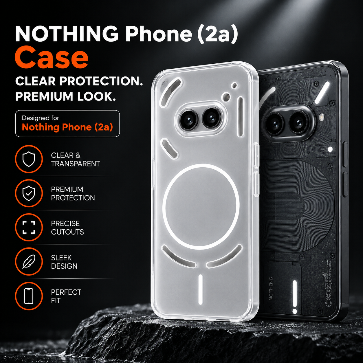 Nothing Phone 2a Clear Case + Hydrogel Screen Protector Combo