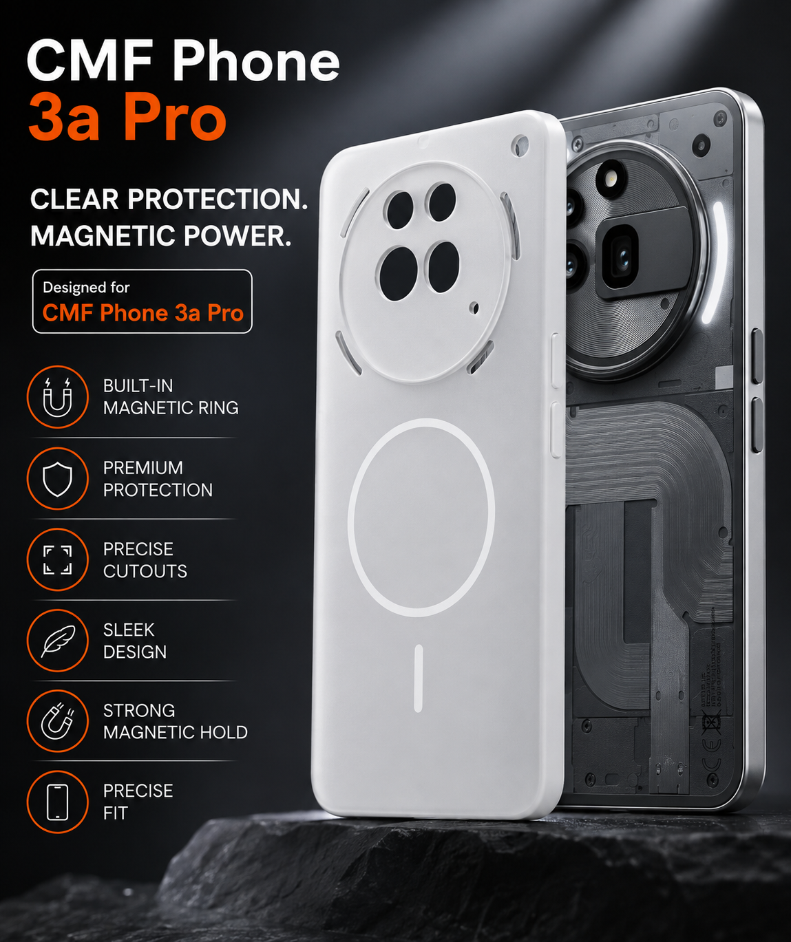 Nothing Phone 3a Pro Clear Case + Hydrogel Screen Protector Combo