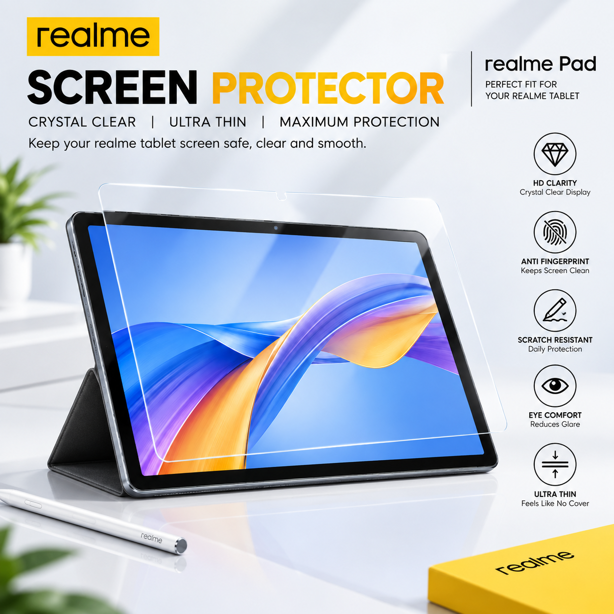 Realme Pad Paper-Like Screen Protector (2 PCS) – Matte Anti-Glare