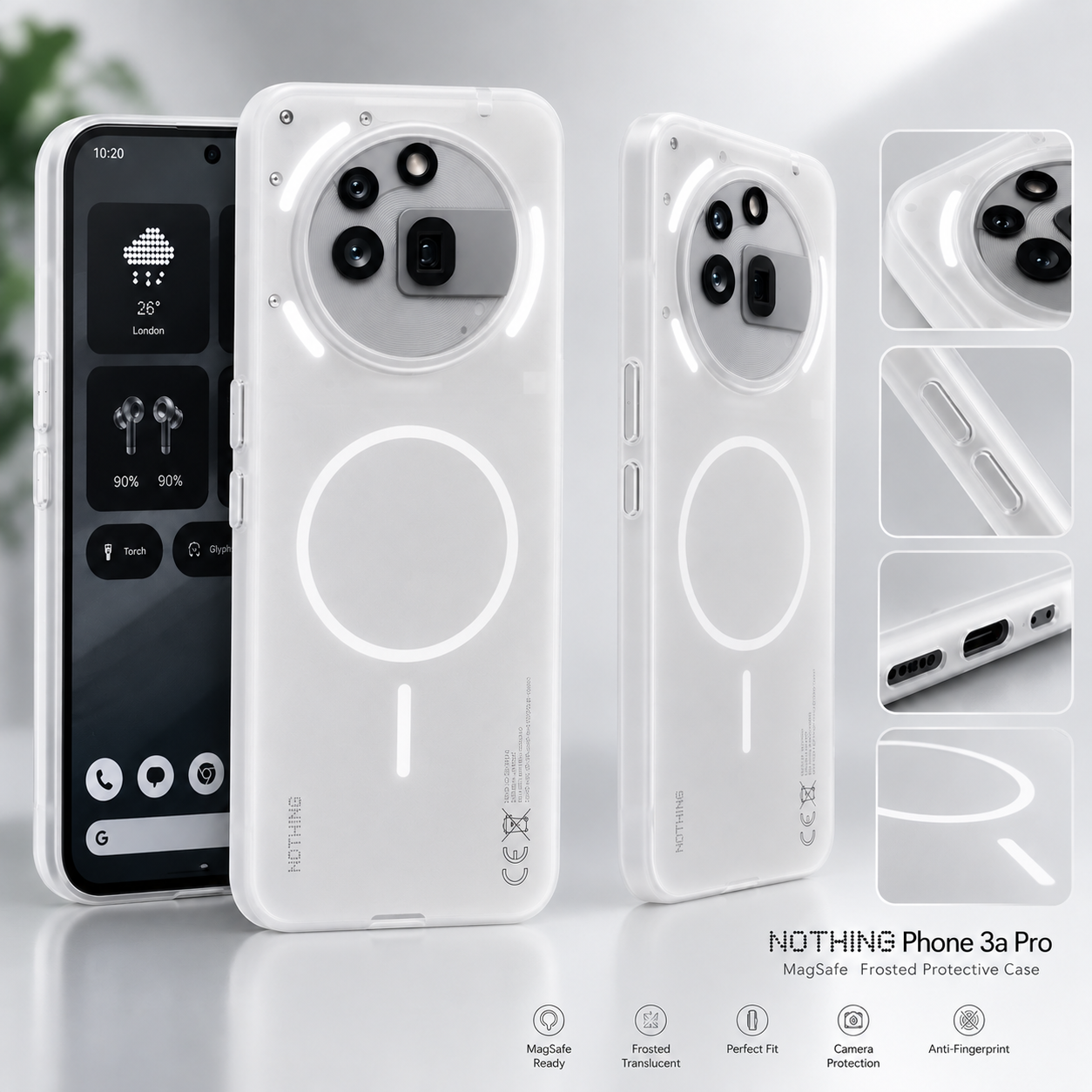 Nothing Phone 3a Pro Clear Case + Hydrogel Screen Protector Combo