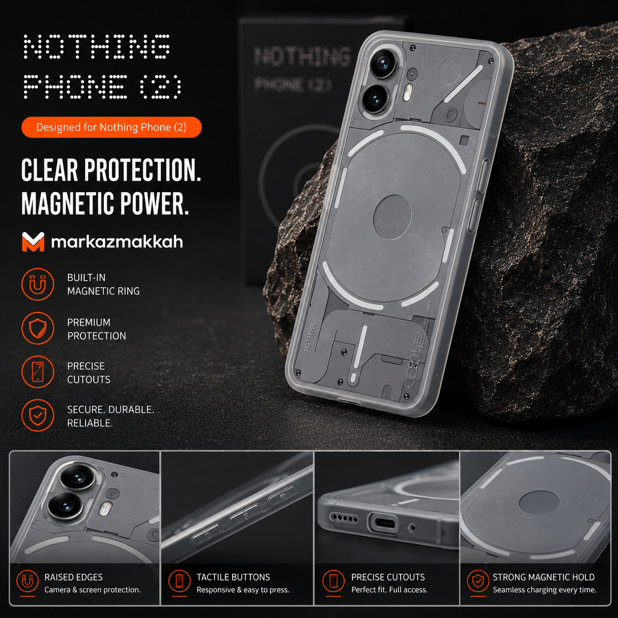 Nothing Phone 2 Clear Case + Hydrogel Screen Protector Combo