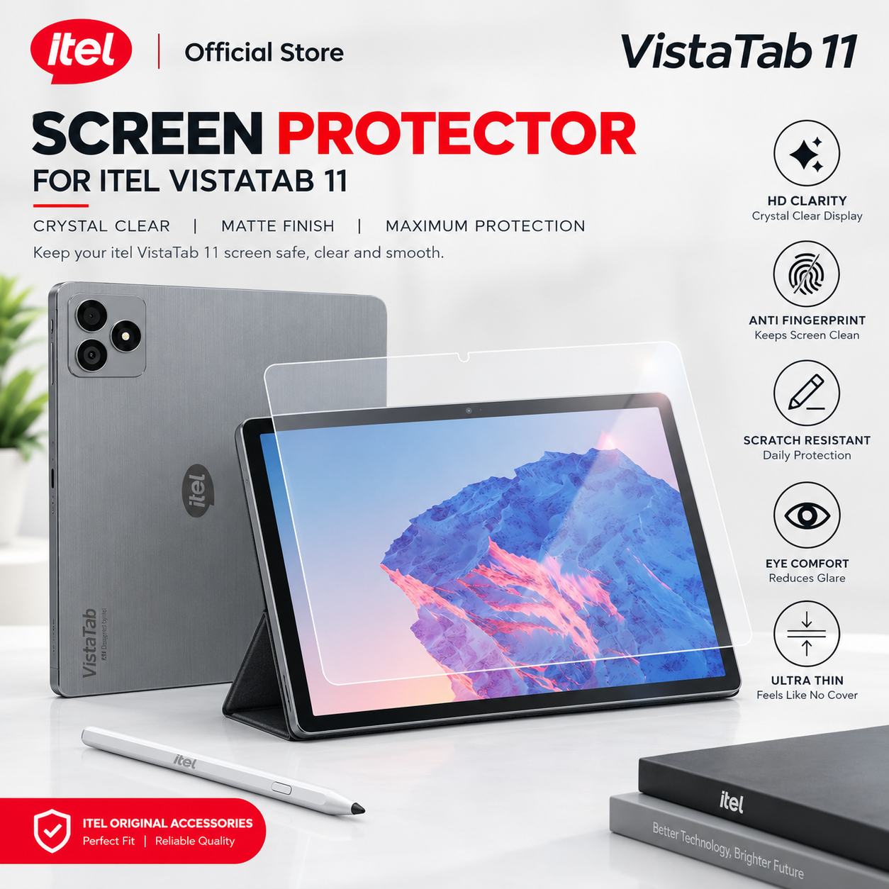 itel VistaTab and Pad Paper-Like Screen Protector (2 PCS) – Matte Anti-Glare