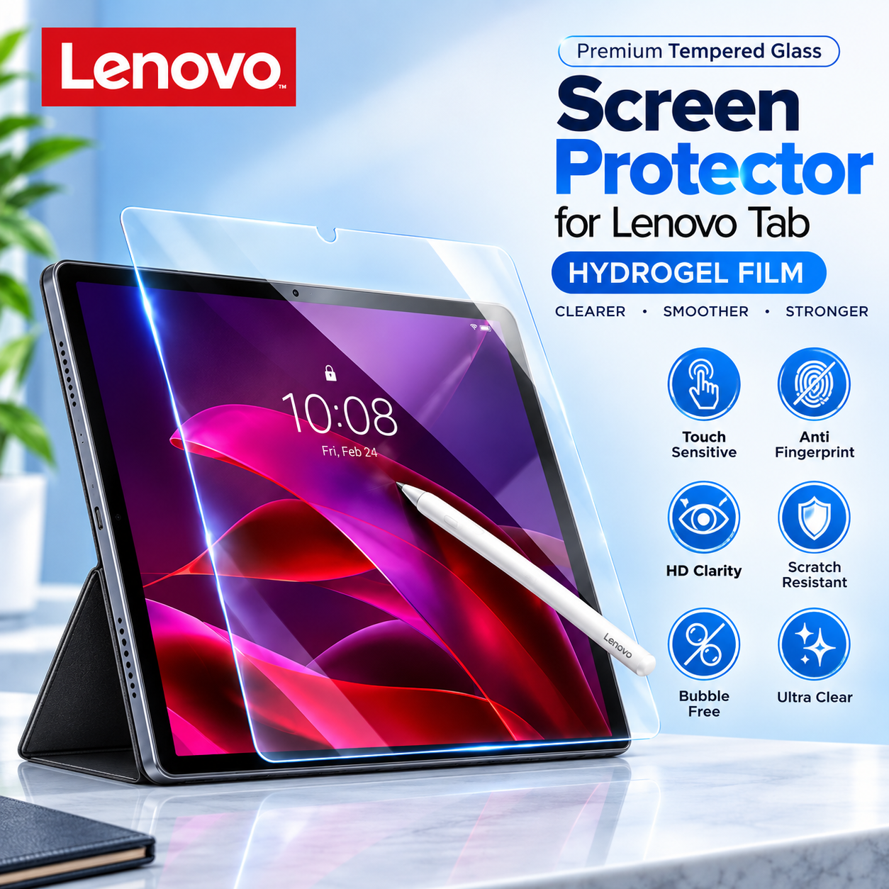 Lenovo Tab K, E, 2, 3, 4 and Older Tablets Paper-Like Screen Protector (2 PCS) – Matte Anti-Glare
