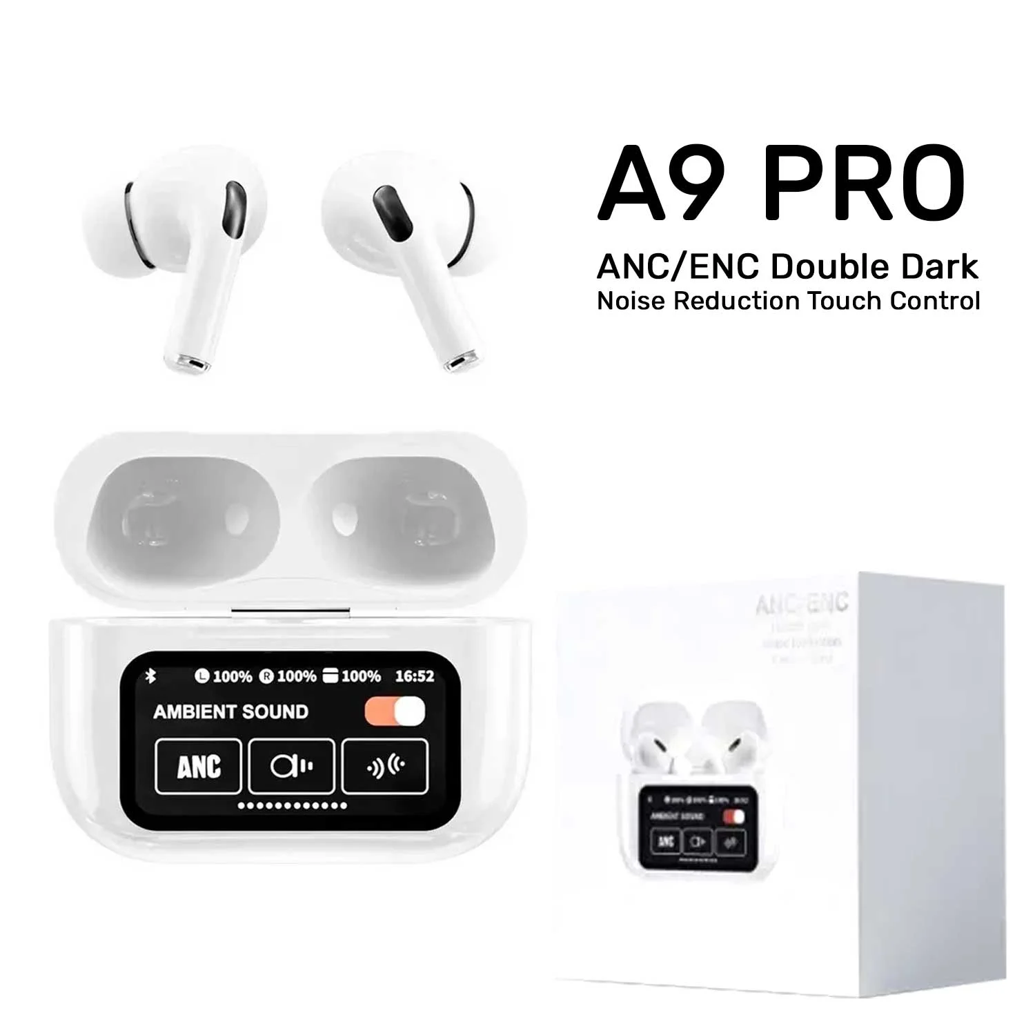 A9 Pro Apple Airpods Anc/enc Zhongkelqnxun Touch Control Bt 5.4 Earbuds white