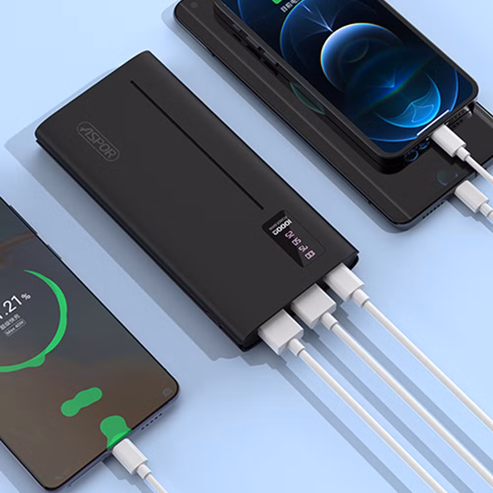 Aspor A330 10000mAh 2.4A Power Bank with LED Digital Display Original 10000mAh Capacity USB Type C