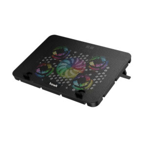 HAWK 069 laptop 5 Fan cooling Pad Ergonomic Cooling Pad with Adjustable Height (Black)