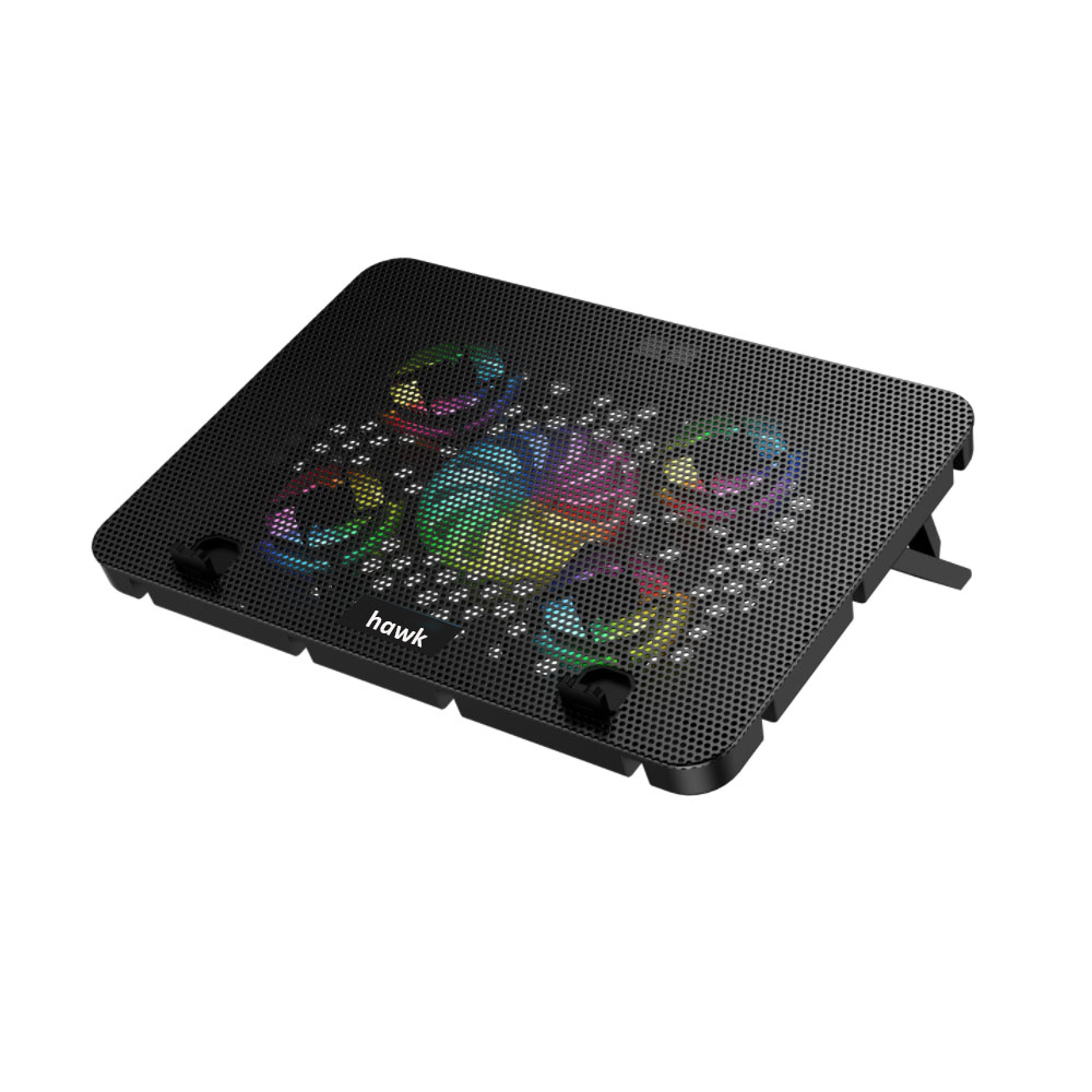 HAWK 069 laptop 5 Fan cooling Pad Ergonomic Cooling Pad with Adjustable Height (Black)