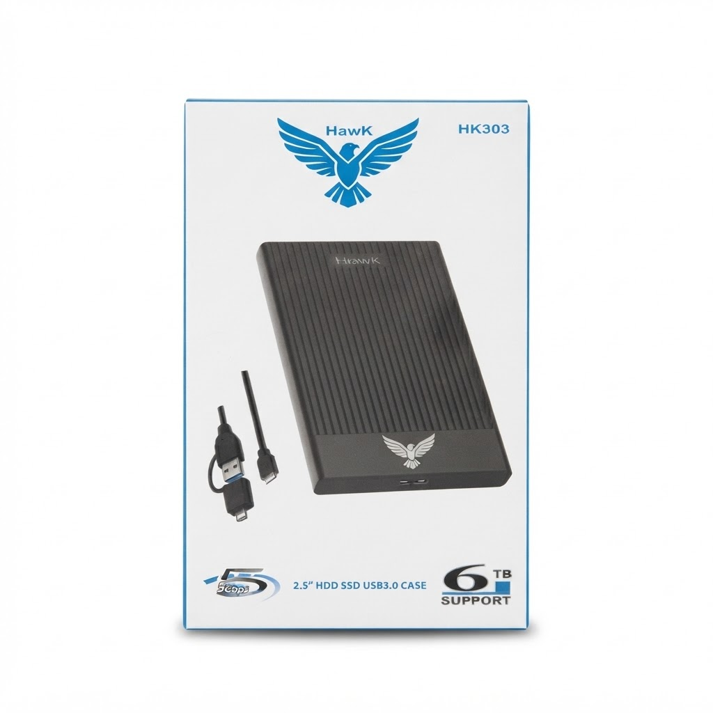 HAWK HK303 2.5″ HDD Case USB 3.0 BLACK