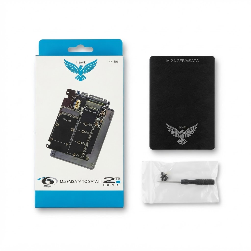 HAWK HK306 M.2 NGFF+ MSATA TO SATA 2.5″ CASE