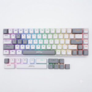 JEDEL KL141 68-Key RGB Mechanical Gaming Keyboard ( Can make full white keyboard and grey extra keys in the box)