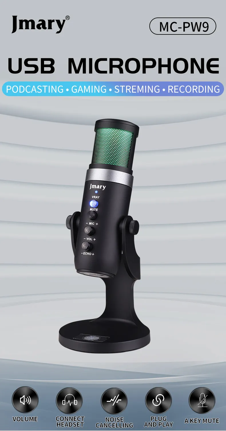 Jmary MC-PW9 RGB Professional USB Condenser Microphone
