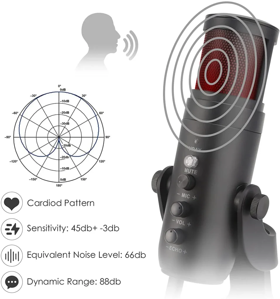 Jmary MC-PW9 RGB Professional USB Condenser Microphone
