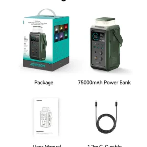 JOYROOM JR-PBF10 75000mAh 100W Power Bank With Retractable Light