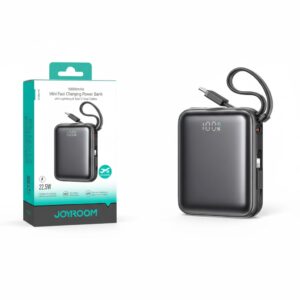 JOYROOM JR-PBF27 10000mAh 22.5W mini Power Bank with Dual Cables Black