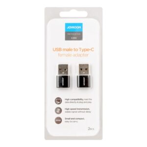 Joyroom S-H152 USB male to Type-C female adapter 2Pcs black
